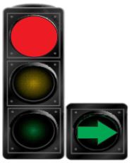 Çka do të thotë ndezja e dritës së kuqe së bashku me shigjetën plotësuese në semafor?