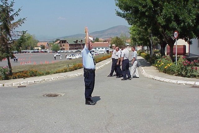 Çfarë do të thotë dora e ngritur lart e policit si në foto?