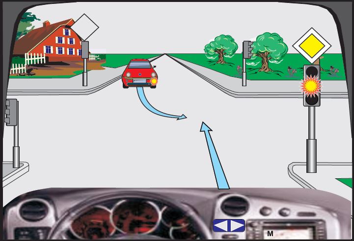 Në semafor ndriçon drita e verdhë vezulluese (me ndërprerje). Çka duhet të keni parasysh në këtë situatë?